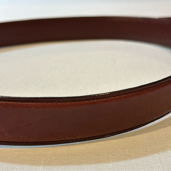 Lauren Ralph Lauren Brown Leather Belt Gold RLL Buckle Women’s Medium - Picture 4 of 16